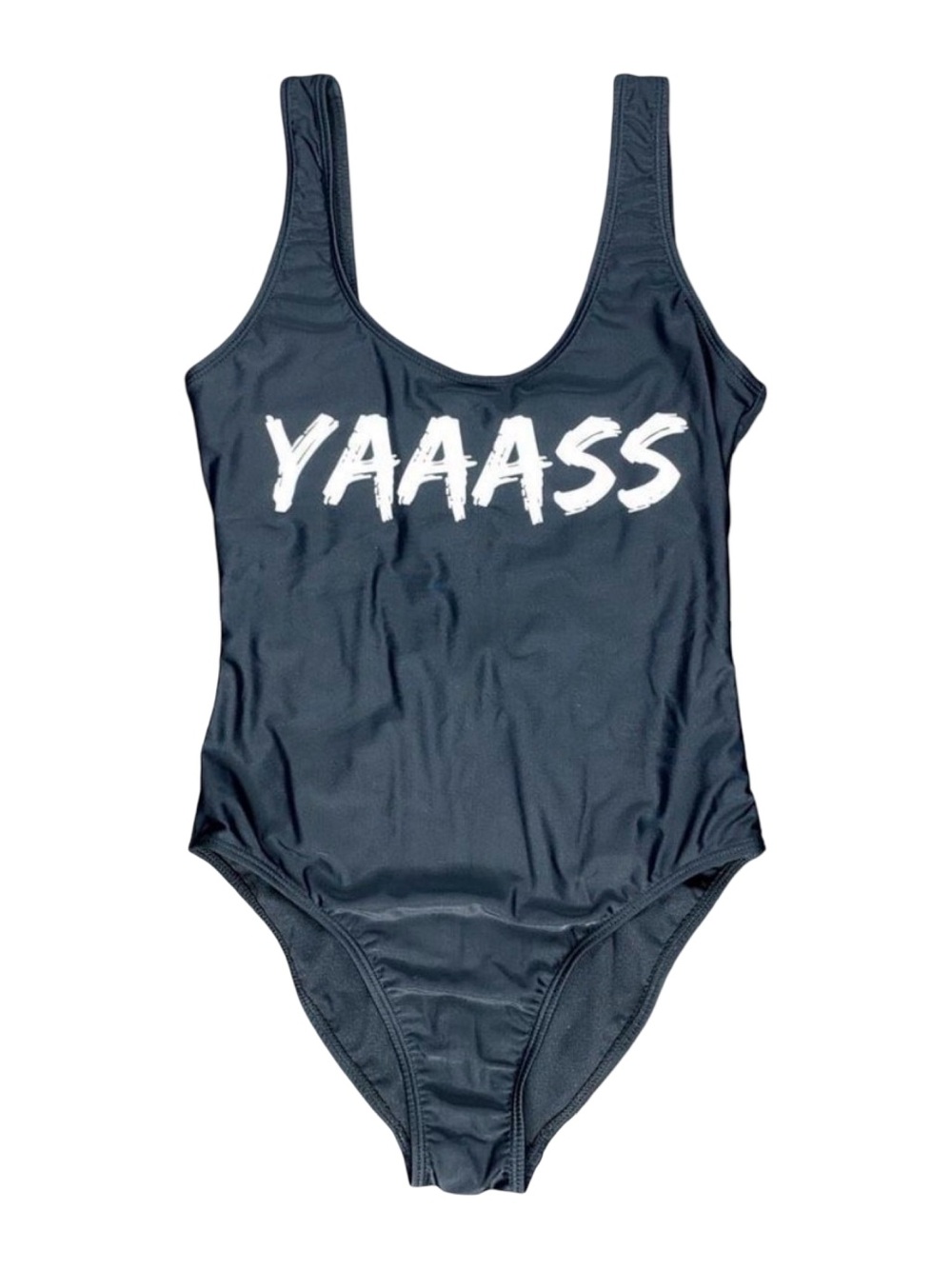 No Boundaries YAAASS One-Piece High Cut Low Back Black Swimsuit
